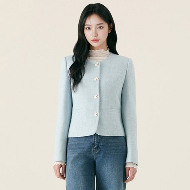 Roem 女款 All Day 無領粗花呢外套 RMJKG23S99