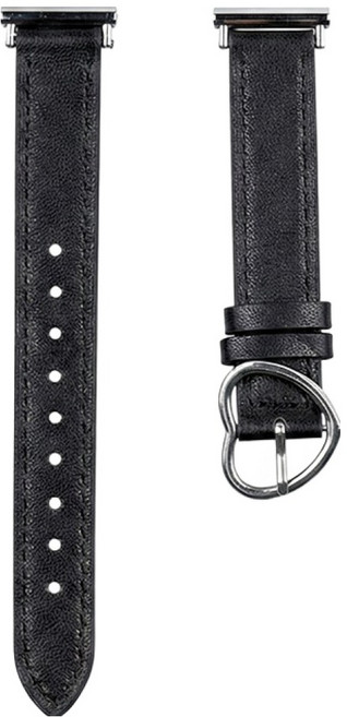 우먼스9999 하트 버클 레더 스트랩 20mm, 블랙, 1개