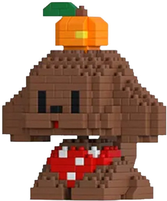 아트니즘 미니 나노 블럭 블록 동물 미니피겨, 귤강아지, 1개