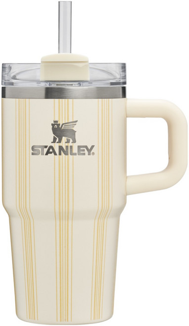 스탠리 퀜처 H2.0 플로우 스테이트 텀블러, 크림 피크닉 스트라이프, 1개, 591ml