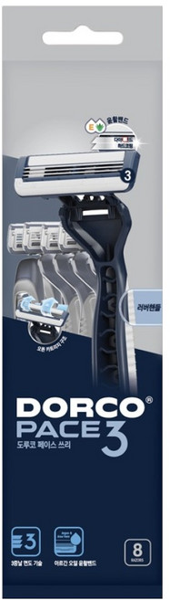 도루코 페이스 쓰리 면도기, 1개, 8개입