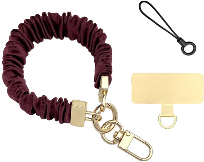 워너프 스마트 탭 왕 곱창 밴드 키링 스트랩 세트, 와인, 1세트