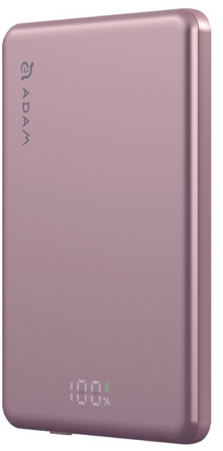 ADAM elements 亞果元素 超薄型磁吸行動電源 5000mAh Type-C, 粉色, VIONTA L5