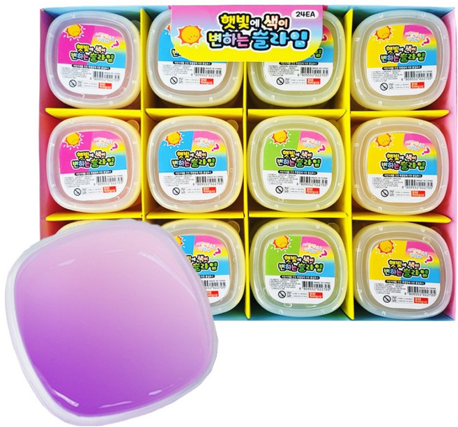 by아가플러스 써니 매직 미니 슬라임 4종 x 6p 세트, 노랑, 보라, 연보라, 초록, 1세트