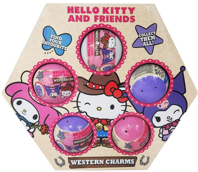 헬로키티 카우보이 다이아몬드팩 캡슐피규어 키링 세트 랜덤발송, 1세트