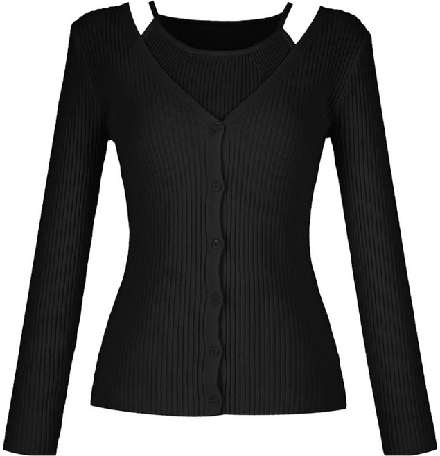 SweetSOUP 여성용 홀터넥 슬리브리스 카디건 WC3TXJ3