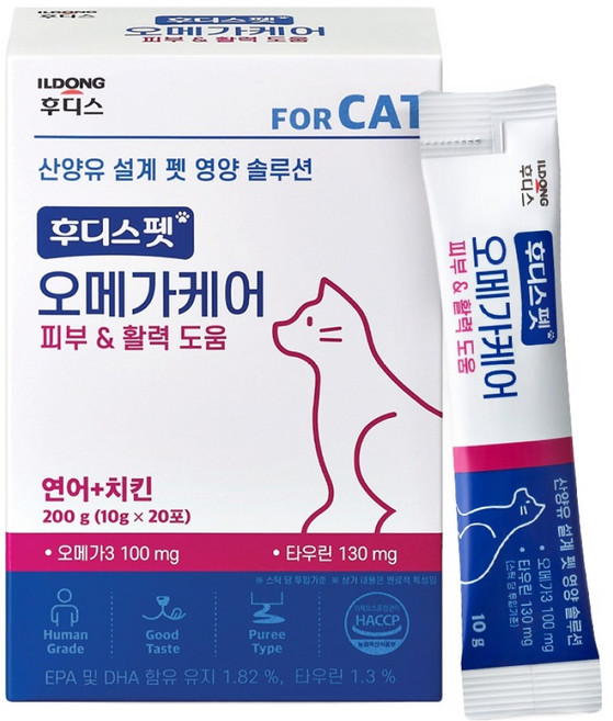 후디스펫 고양이 오메가케어 츄르 영양제 20p, 200g, 1개, 피부+활력