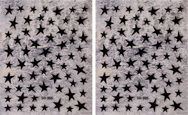 온온 스타일 스타 별모양 네일 스티커, 2개, 블랙