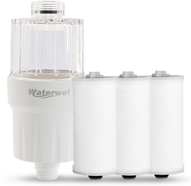 워터웰 해바라기 샤워기 세탁기 파워 필터 본체 전용필터 3p, 화이트(본체), 1개