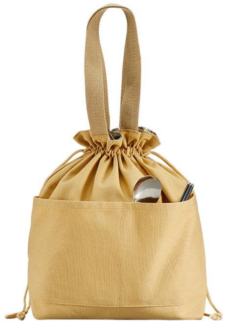 마켓감성 캔버스 버킷 런치백, 타입3, 1개