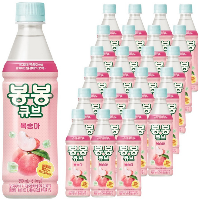 봉봉 큐브 복숭아, 24개, 350ml