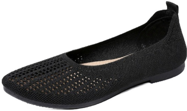 라라티나 여성용 제리오 메쉬 뾰족코 니트 플랫슈즈