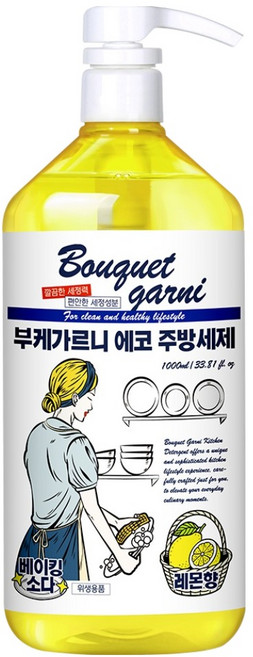 부케가르니 에코 주방세제 레몬향, 1L, 1개
