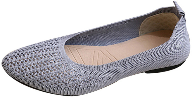 라라티나 여성용 제리오 메쉬 뾰족코 니트 플랫슈즈