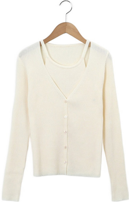 피핀 여성용 홀터넥 나시 + 브이넥 가디건 세트 22679