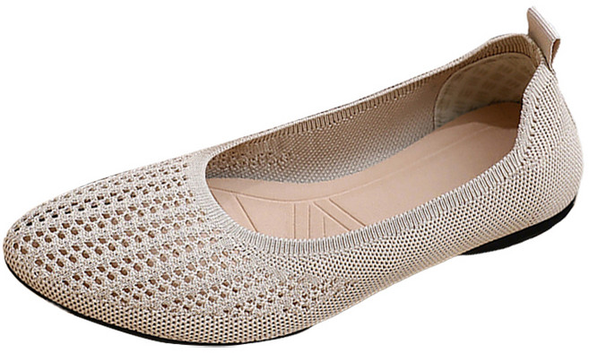 라라티나 여성용 제리오 메쉬 뾰족코 니트 플랫슈즈