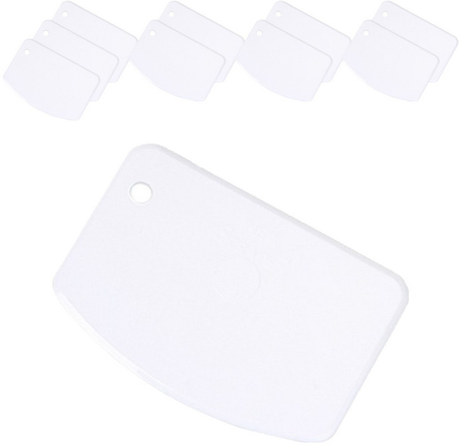 구떼 PP 둥근사각 스크래퍼, 흰색, 10개