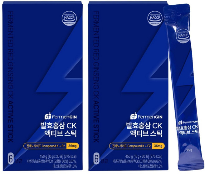 퍼멘진 발효홍삼CK 액티브 스틱, 450g, 2개