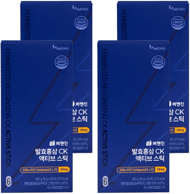 퍼멘진 발효홍삼CK 액티브 스틱, 450g, 4개