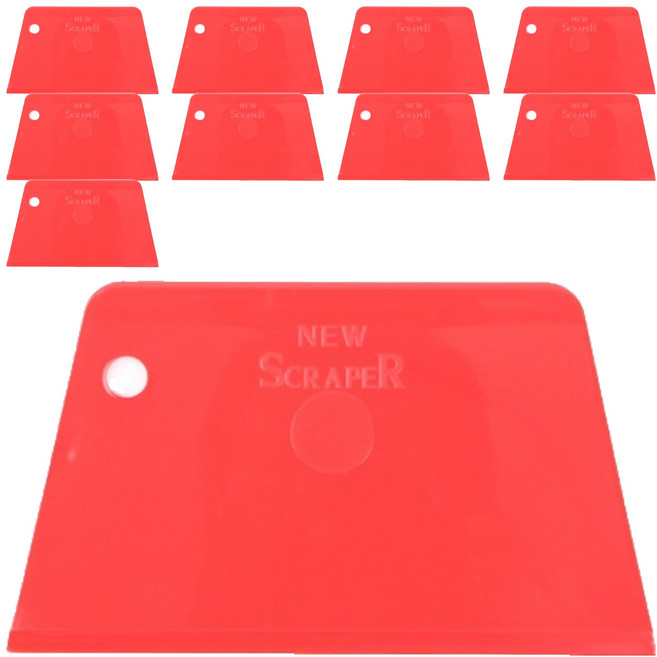 구떼 PP 직사각 스크래퍼 소(15.5 x 9mm), 레드, 10개