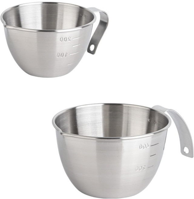 플라라 쿠킹 스텐 손잡이 믹싱볼 계량컵 2종 세트, 1세트, 750ml