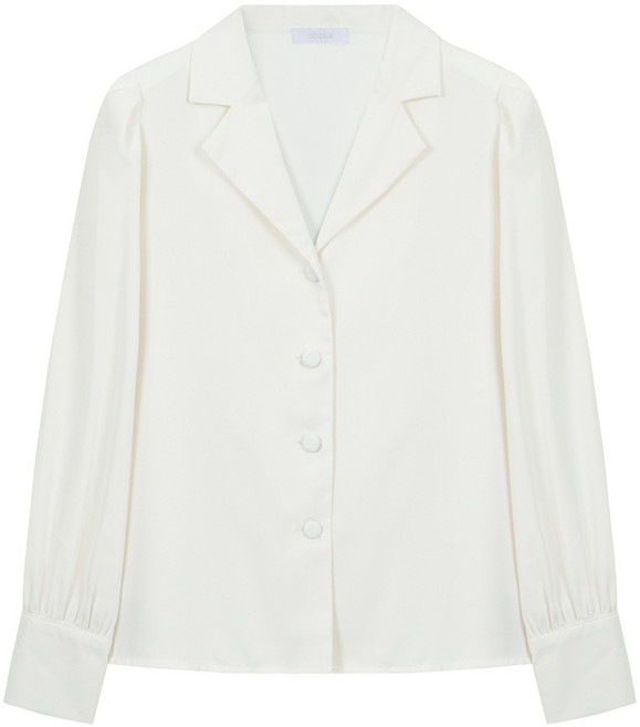 에이비플러스 여성용 오픈 카라 소프트 셔링 블라우스 LSA5MB31