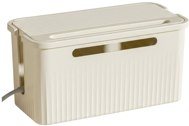 써뉴즈 멀티탭 정리박스, 크림, 1개