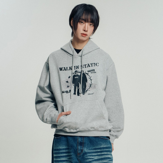 VENHIT 男女通用 Work in Static 寬鬆版型連帽T恤