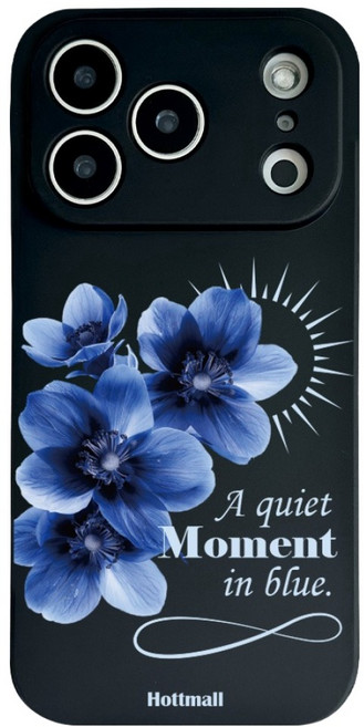 핫티몰 사일런트 플라워 프린팅 블랙 휴대폰 케이스