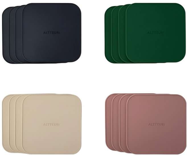 알뜨리 컵받침 사각 4종 x 4p 세트, 혼합A, 1세트