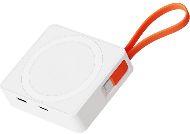 디버스 3in1 맥세이프 호환 고속충전 일체형 5000mAh 보조배터리 C타입, 화이트, 8800320248906