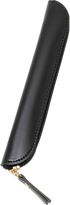 탑피아 가죽 볼펜 케이스 필통, 블랙, 1개