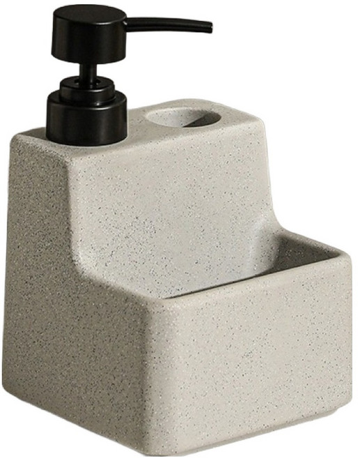 더자카 모던 세라믹 욕실 다용도 수납 디스펜서 11 x 11 x 16.5 cm, 그레이, 1개