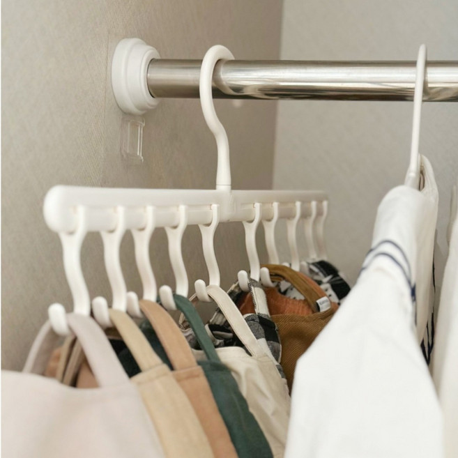 리블리홈 회전형 모자정리 집게걸이 행거 고리 10p, 화이트, 1개