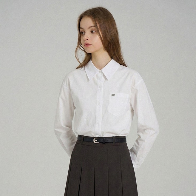 에이비플러스 여성용 데일리 파스텔 포켓 셔츠 LSA5MB46
