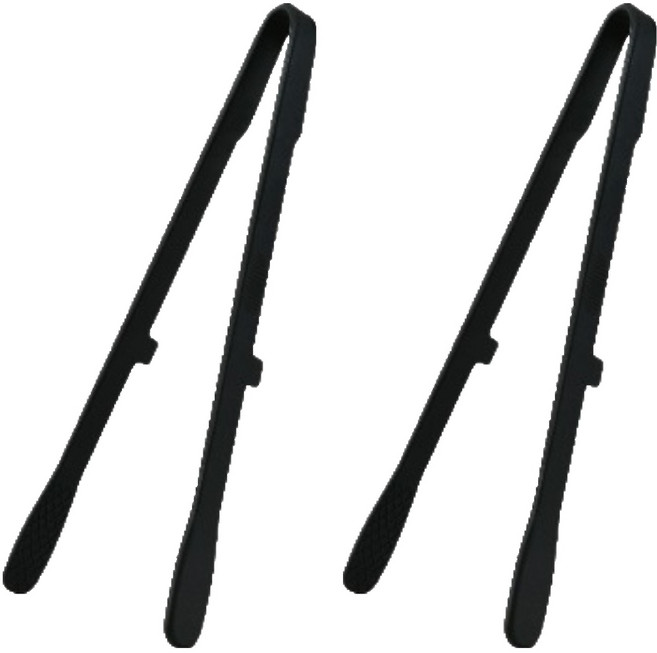 오템 내열 실리콘 요리 집게, 01 블랙, 2개
