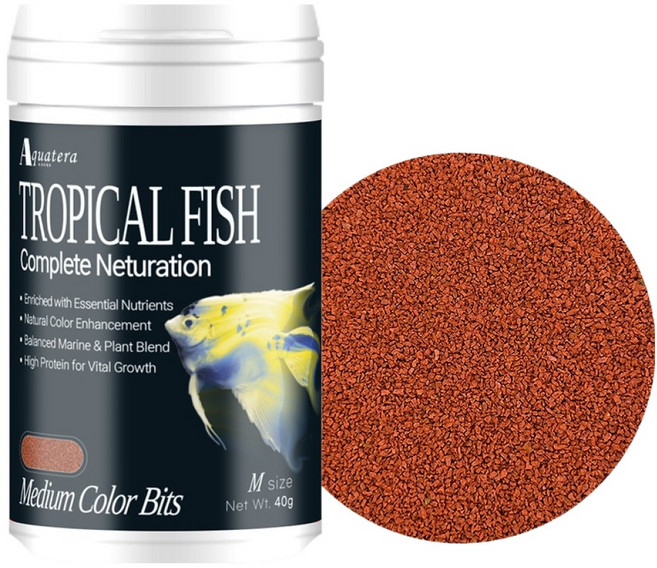 아쿠아테라 컴플리트 뉴트리션 트로피컬 피쉬 컬러 비트 미디움 바이트, 1개, 40ml