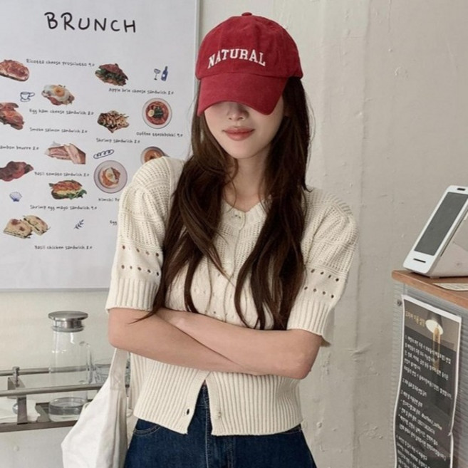 린다샵 여성용 차드하 스카시 펀칭 반팔 니트 가디건 cpcd3710k62