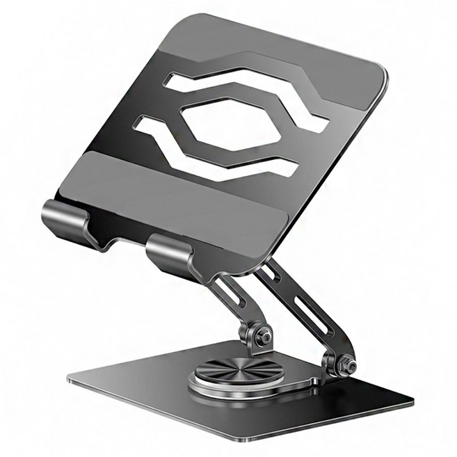 Kyhome 雙桿支撐平板支架 桌面升降手機支架 折疊金屬支架, 黑色, 1個