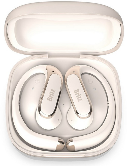 브리츠 오픈형 이어폰 귀걸이형 무선 노이즈 캔슬링 블루투스 이어폰, 아이보리, BZ-XT5