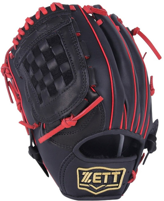 ZETT 브론즈급 글러브 좌투용 BPGK-3511 LH, 블랙 + 레드, 1개