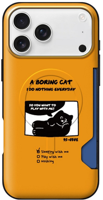 웨이브스튜디오 보링캣 카드 2장 맥세이프 슬림 범퍼 휴대폰 케이스