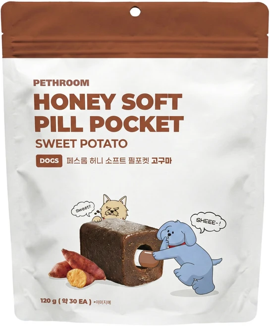 강아지 페스룸 허니 소프트 필포켓 30p, 고구마맛, 120g, 1개 - 쿠팡