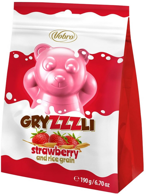 곰돌이 그리즐리 핑크 초콜릿, 1개, 190g