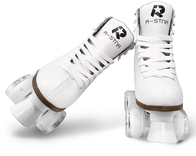 R-STAR 아동용 롤링스타 밀크팝 LED 롤러스케이트, 화이트, 1개