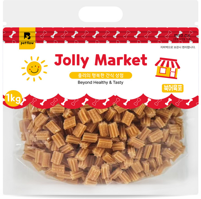 졸리마켓 강아지 북어육포 츄러스 대용량 간식, 1kg, 1개, 북어