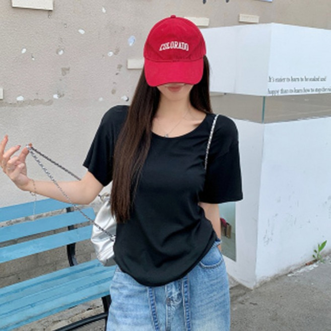 어썸풀 여성용 제니루아 루즈핏 브이넥 반팔 티 A26SMT030307