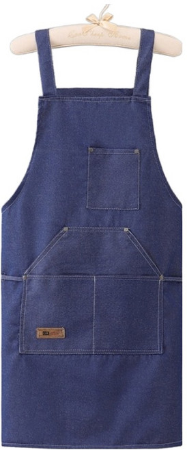 다파랑 카페 주방 작업용 에이프런 데님 앞치마 HJ1426, 블루, 1개