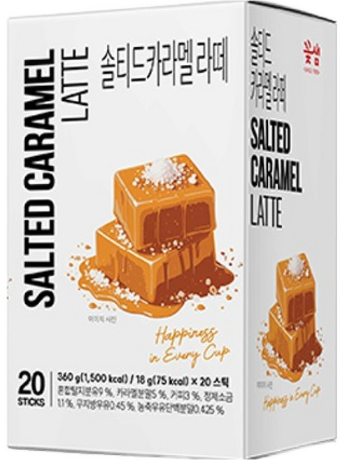꽃샘 솔티드 카라멜 라떼, 1개, 20개입, 18g