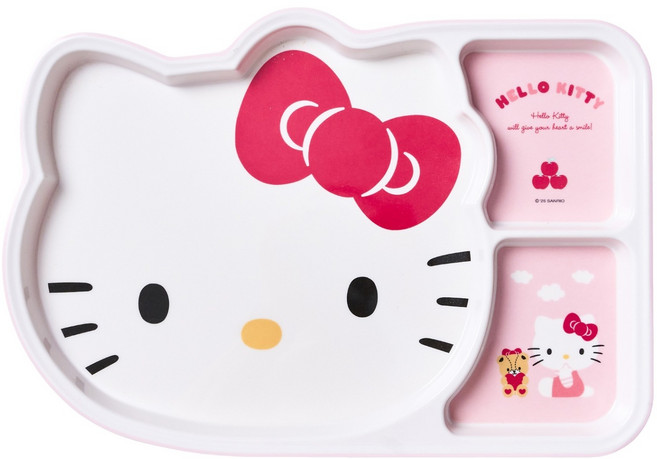 韓國 DAYNEEDS Hello Kitty 美耐皿大臉3格餐盤